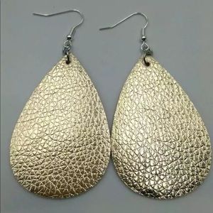 2 FOR $13 GOLD leather teardrop earrings